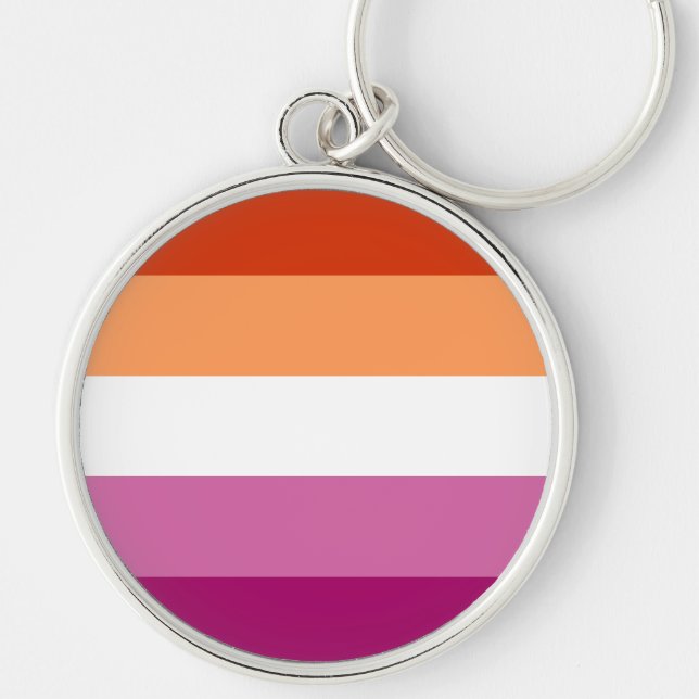 Chaveiro Sinalizador LGBTQ do Orgulho Lésbico (Frente)