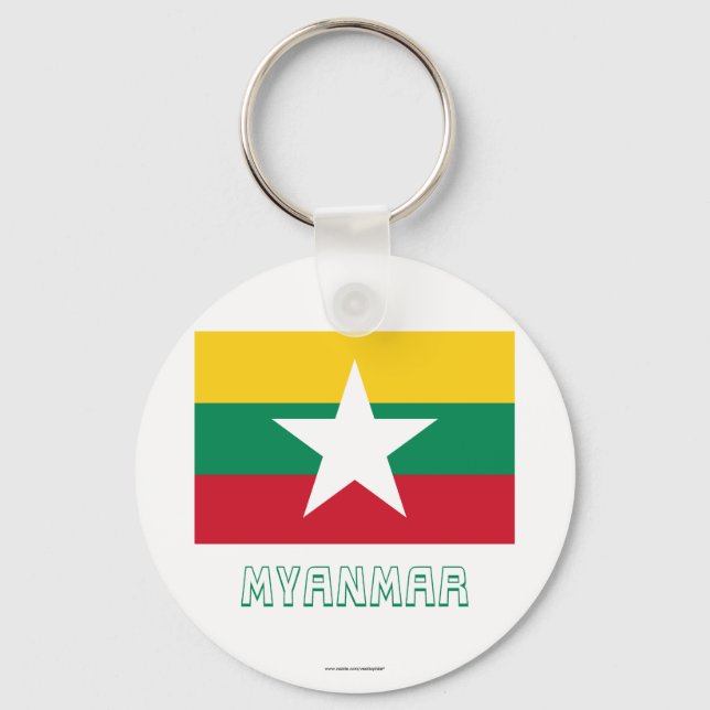 Chaveiro Sinalizador Myanmar com Nome (Frente)