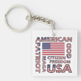 Chaveiro Sinalizar Texto Estrelas e Strips dos EUA Patriot