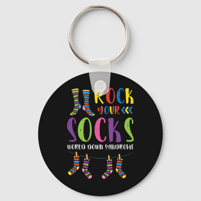 Chaveiro Síndrome de Down Rock Your Socks Conscientização H (Frente)