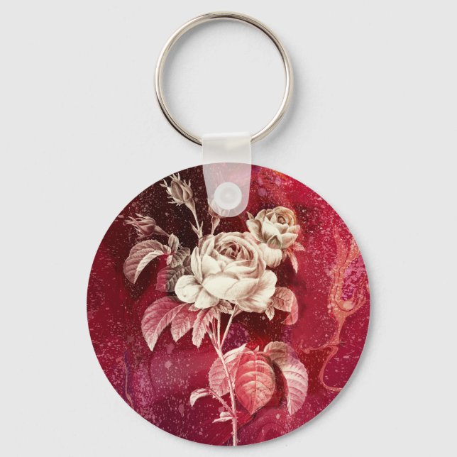 Chaveiro SINGLE ROSE  on Red Background (Frente)