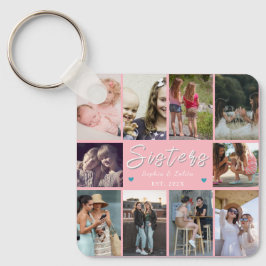 Chaveiro Sisters Forever – 10 Photo Custom Collage Keychain