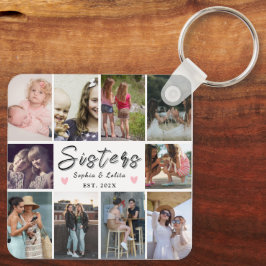 Chaveiro Sisters Forever – 10 Photo Custom Collage Keychain