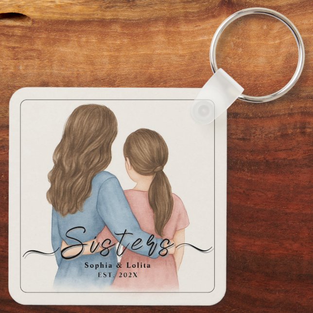 Chaveiro Sisters Forever – Custom Photo Keychain Gift (Verso)