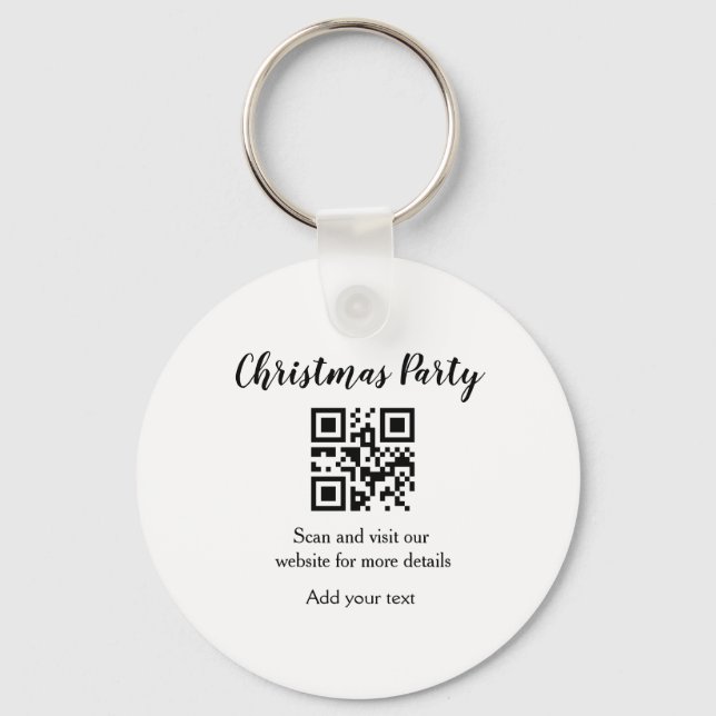 Chaveiro site de festa de natal simples código de barras QR (Frente)