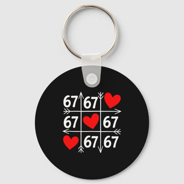 Chaveiro Six Seven 6 7 Funny 67 Valentines Day Heart Men Wo (Frente)