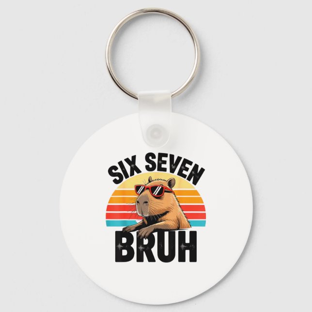Chaveiro Six Seven Bruh 67 Meme Capybara  (Frente)
