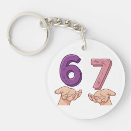 Chaveiro Six Seven Pink Purple Brain Rot