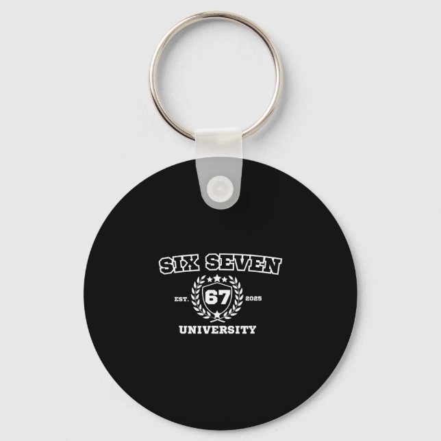 Chaveiro Six Seven University Six Seven Bruh 67 Meme  (Frente)