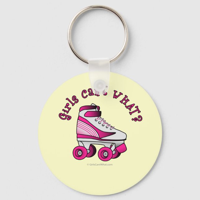 Chaveiro Skate do Roller Derby - Rosa (Frente)