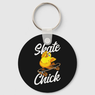 Chaveiro Skateboard Skate Chick Skater Girl Frango 