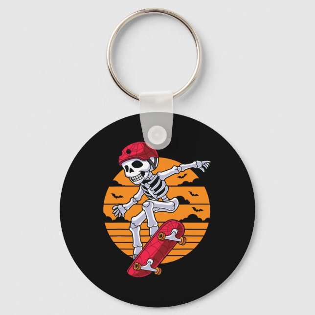 Chaveiro Skateboard Skeleton Funny Skater (Frente)