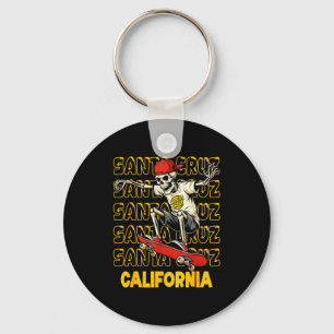 Chaveiro Skateboard skeleton vintage santa cruz california
