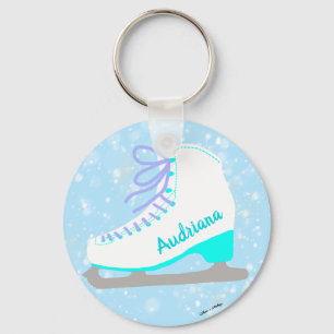 Chaveiro Skates de gelo azuis personalizados