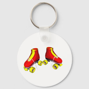 Chaveiro skates de rolo vermelhos