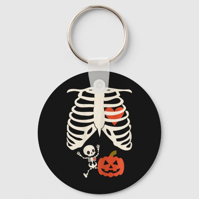 Chaveiro Skeleton Baby Halloween Casais de gravidez (Frente)