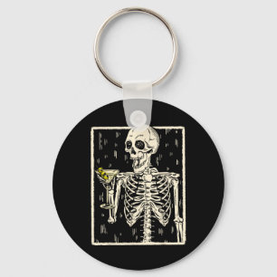 Chaveiro Skeleton Bebendo Martini Tail Retro Halloween Cos