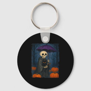 Chaveiro Skeleton Black Cat Purple Umbrella Pumpkin Hallowe
