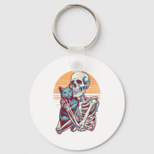 Chaveiro Skeleton Cat Gatinho Skull Vintage Homens de Hallo