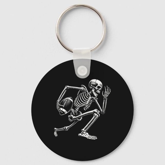 Chaveiro Skeleton De Futebol Jogando Skulo De Halloween (Frente)