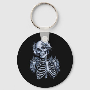 Chaveiro Skeleton Floral Skull Halloween Occult Wome