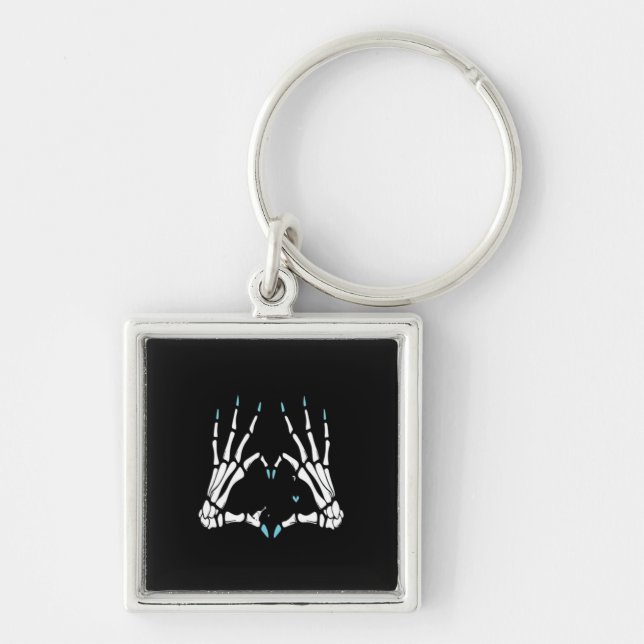 Chaveiro Skeleton Halloween Clássico da Mão (Frente)