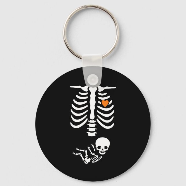Chaveiro Skeleton Halloween Maternity Funny Pregnancy 2025  (Frente)