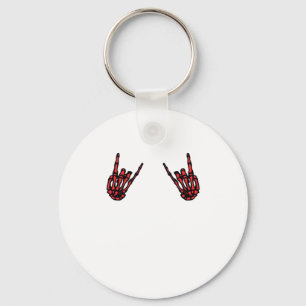 Chaveiro Skeleton Hand Heart Roll & Red Classic