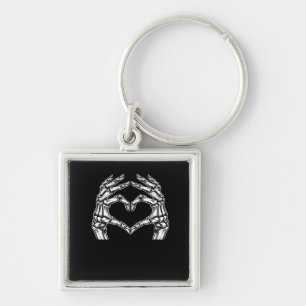 Chaveiro Skeleton Heart Hands Sign Halloween Figurume Basic