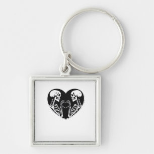 Chaveiro Skeleton Heart Hands Sinal Halloween Costume Retro
