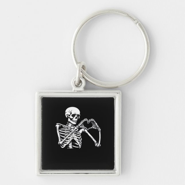 Chaveiro Skeleton Heart Hands Sinal Halloween Costume Trend (Frente)