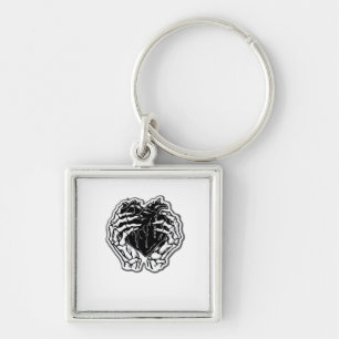 Chaveiro Skeleton Heart Mãos Engraçadas