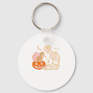 Chaveiro Skeleton Hugging Cat Halloween Categoria de Gatos