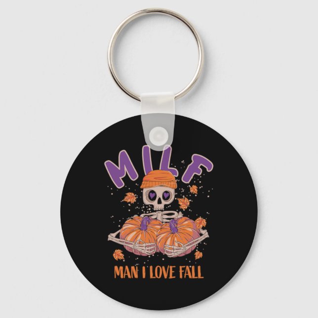 Chaveiro Skeleton Man I Love Quall Funny Skeleton Pumpkin H (Frente)