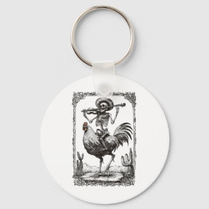 Chaveiro Skeleton Mariachi Bynd Rooster México Fiesta Cinco