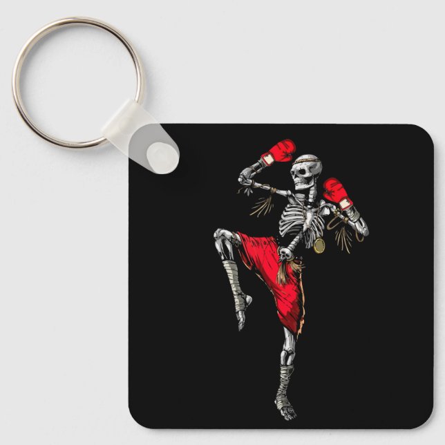 Chaveiro Skeleton Muay Thai Halloween Briga MMA (Frente)