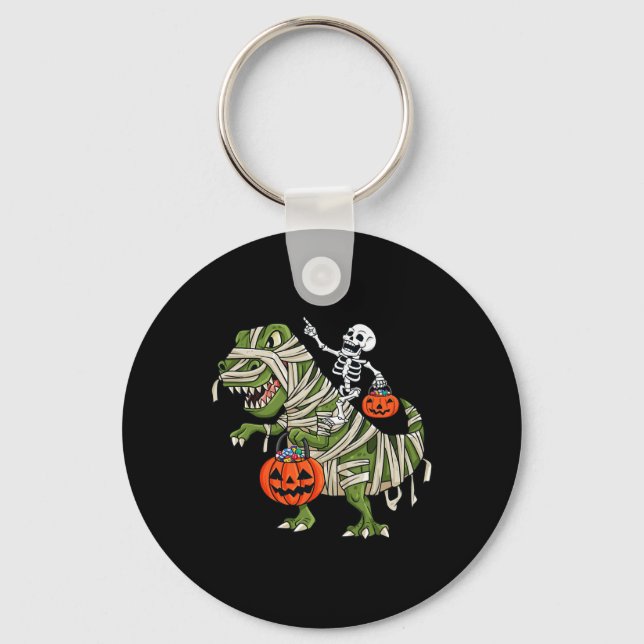 Chaveiro Skeleton Riding Mummy T Rex Halloween Meninas K (Frente)