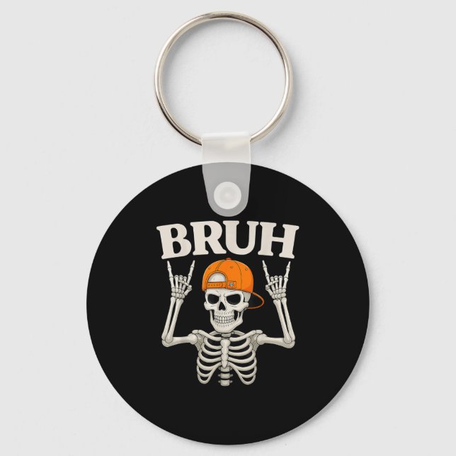 Chaveiro Skeleton Rock No Bruh Halloween Para Meninos Menin (Frente)