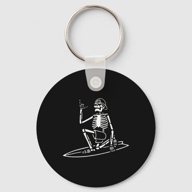 Chaveiro Skeltering Surfing Lazy Halloween Costume Skull Bo (Frente)