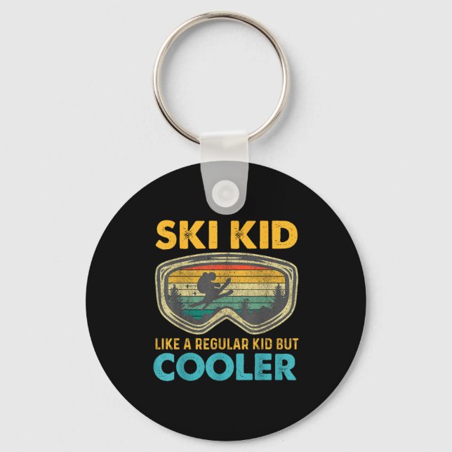 Chaveiro Ski Kid Like A Regular Kid But Cooler Skiing Lover (Frente)