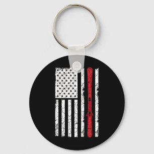 Chaveiro Ski Skiier American Flag Skiing Usa Gift
