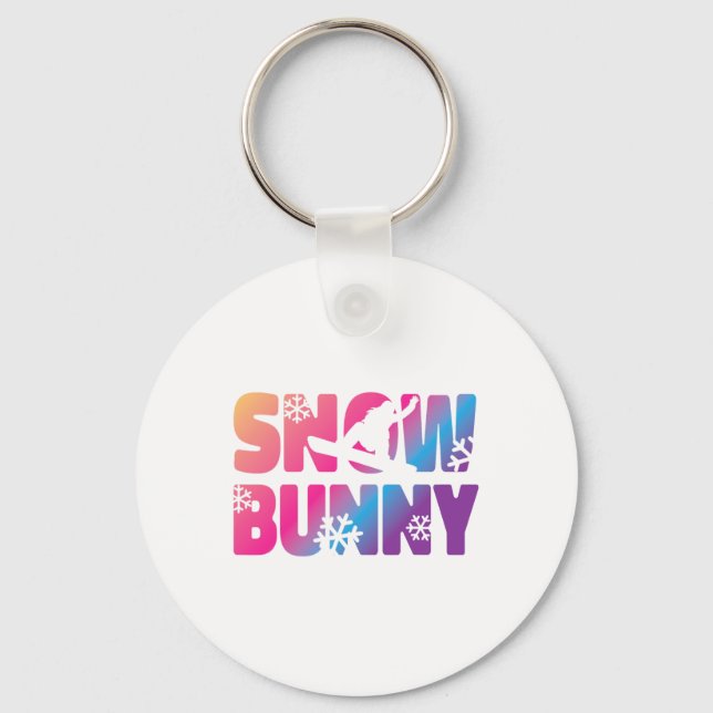 Chaveiro Ski Skiing Bunny Snow Bunny  (Frente)