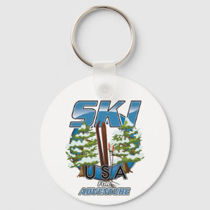 Chaveiro Ski USA Para logotipo de aventura.