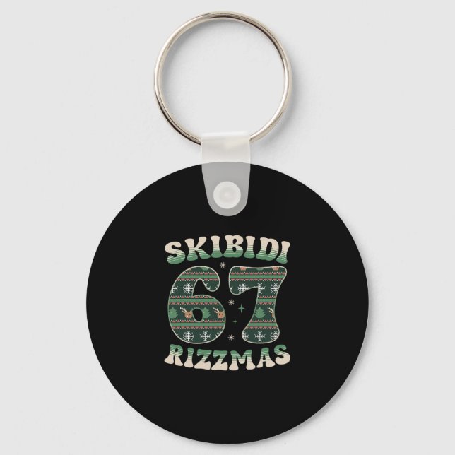 Chaveiro Skibidi Rizzmas 67 Seis Sete Meme Natal Feio F (Frente)