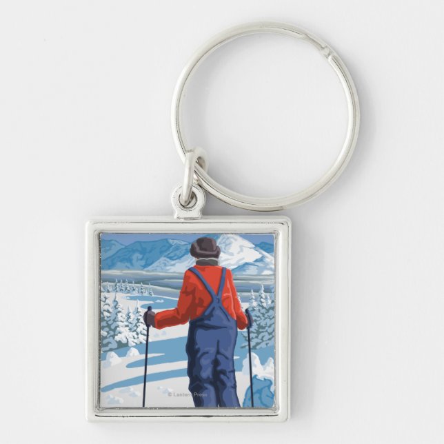 Chaveiro Skier Adminning - Snoqualmie Pass, Washington (Frente)