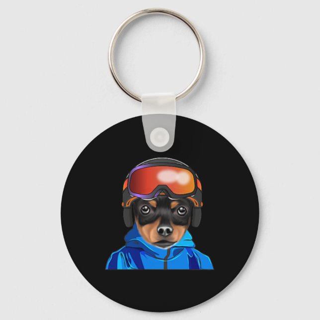 Chaveiro Skier Toy Fox Terrier Snowboard Pocket (Frente)
