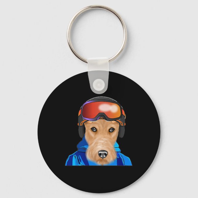 Chaveiro Skier Wire Fox Terrier Snowboard Pocket (Frente)