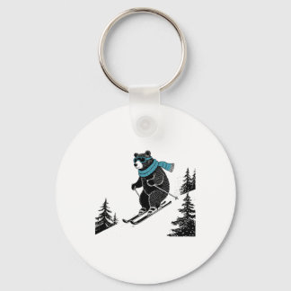Chaveiro Skiing Bear, Funny Wintersports, Dad Ski Slope, Fu