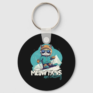 Chaveiro Skiing Cat Winter Sports Adventure Fo