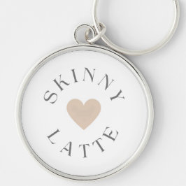 Chaveiro Skinny Latte Coração Neutro, Presente para Amante